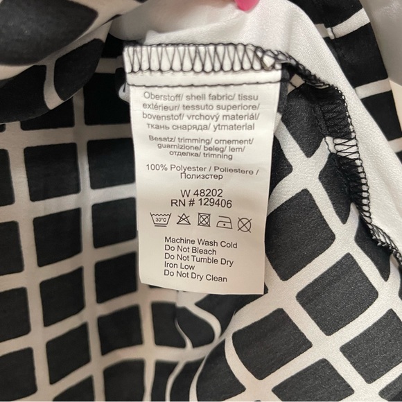 AMBRIA Black & White 3/4 Sleeve Blouse Size 10 - Picture 4 of 7
